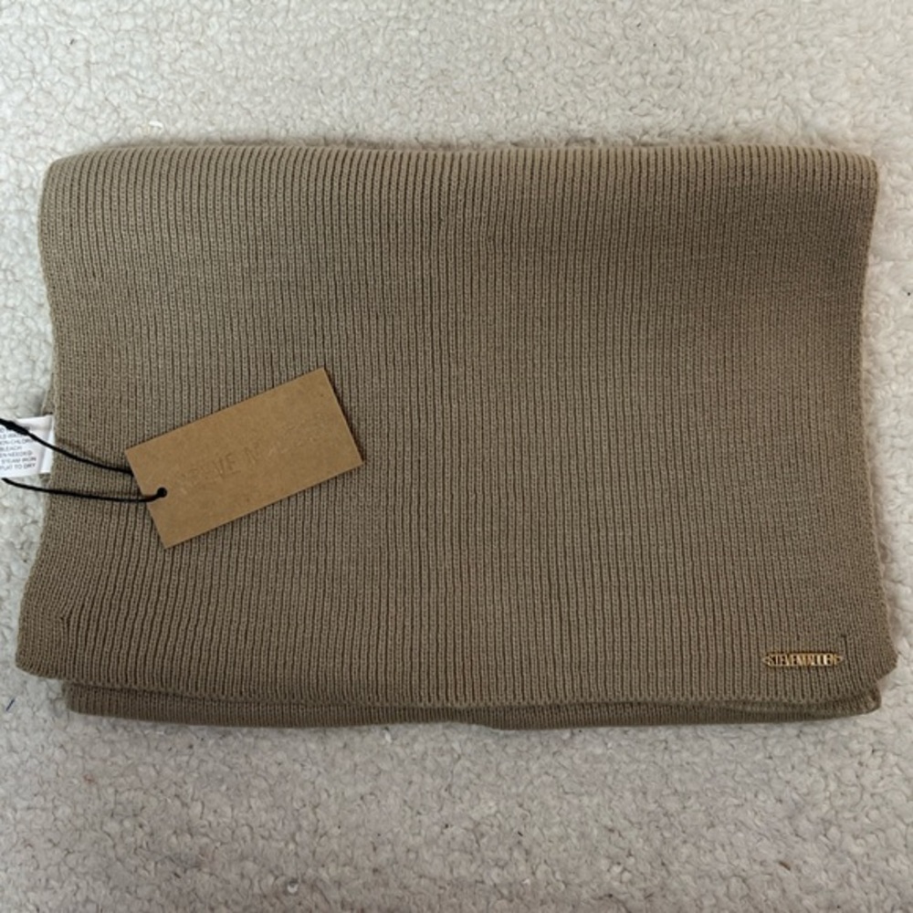 Steve Madden Taupe 100% Acrylic Knit Scarf